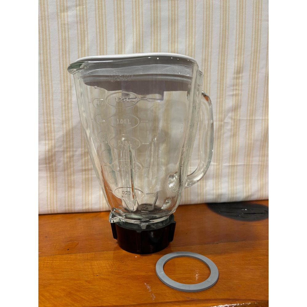 Oster 5 Cup Glass Blender Jar Replacement Pitcher with Lid and Bottom Cap